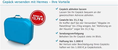 hermes reisegepäck preise